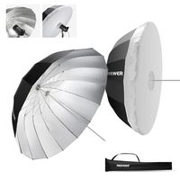 Parapluie réflecteur parabolique NEEWER 130 cm, revêtement argenté, design adoucissant, avec diffuseur