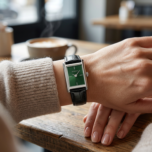 Fabricant de montres à quartz carrées résistantes à l'eau avec bracelet en cuir, cadran carré fin de 9 mm en acier inoxydable, luxe sur mesure pour femmes - Product Image 4