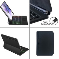 Keyboard TrackPad Nirkabel OEM Bahasa Kustom dengan Lampu Latar untuk Samsung Galaxy Tab S7FE 12.4 SM-T730 T733 T736B Magic Keyboard