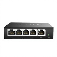 TP-Link TL-SG1005P Switch PoE Gigabit no administrado de 5 puertos, 4 puertos IEEE 802.3af PoE 65W, Switch de escritorio económico sin ventilador de 10 Gbps para IP