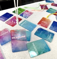 Badge d'identification personnalisé en acrylique – Badges de poitrine colorés en acrylique pour employés, cartes d'identité scolaires et de département, cartes professionnelles