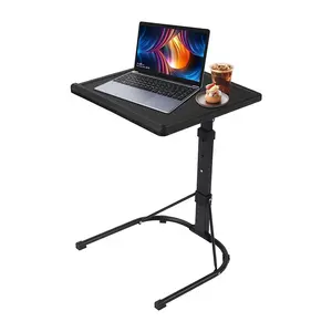 Multipurpose Study Black Plastic Foldable Adjustable Portable Laptop Desk Bedside Table