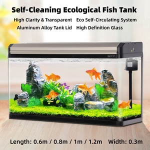 Small Rectangular Hot Curved Glass Desktop Fish Tank Integrated Molding Home <strong>Aquarium</strong> Factory Direct - Product Image 1