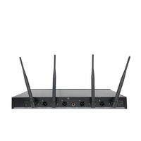 Système de microphone sans fil professionnel UHF 4 canaux XLT-1104B avec micros portables et micros col de cygne pour l'enseignement, les conférences, les églises et les scènes