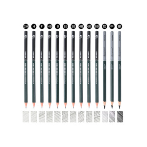 Lot de 10, 12, 19 ou 27 crayons à dessin pour débutants, kit de crayons graphite 2B mats, boîte en métal, art professionnel - Product Image 5