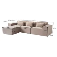 Canapé modulaire sectionnel en velours côtelé le plus vendu, écologique, moderne, pour usage hôtelier, compact, expédition sous vide, compressé en forme de cube de tofu, petit format