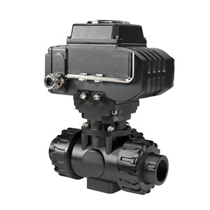 Vanne à boisseau sphérique COVNA, commande urgente sous 90 jours, DN50, 2 pouces, 3 voies, port en T, 220V, électrique, vanne à boisseau sphérique en UPVC, vanne à boisseau sphérique en PVC à double union - Product Image 5