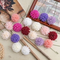 Vente en gros de fleurs en boule de têtes de chrysanthèmes artificiels en EVA, fleurs de pissenlit artificielles en mousse avec tige pour bouquet de bricolage