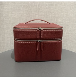 Estuche de Maquillaje de Cuero Genuino de Gran Capacidad, Duradero, con Cierre Superior, Logotipo Personalizable, Bolsa de Joyería Multifuncional para <span class=keywords><strong>Viaje</strong></span> - Product Image 6