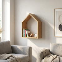 Étagère murale flottante en forme de maison en bois blanc pour la décoration de la chambre d'enfant et du salon