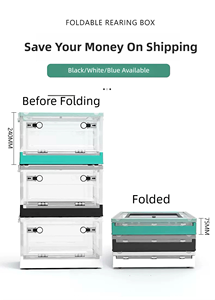 Nouveauté : Terrarium pliable écologique en ABS/acrylique avec ventilation par grille et boîte d'alimentation pour araignées et lézards - Product Image 4