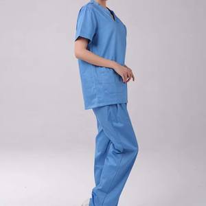 Produttore di uniformi ospedaliere cura scrub set da uomo divise da allattamento in cotone blu - Product Image 5