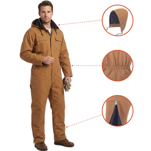 Combinaison de travail marron avec capuche et fermeture éclair, vêtements de sécurité pour usage industriel - Product Image 2