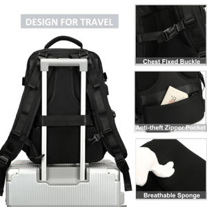 Oxford Wasserdichter Rucksack Notebook-Taschen mit USB-Ladeanschluss Große Kapazität Casual Sport Gym Tasche Schulranzen Business <span class=keywords><strong>Laptop</strong></span> - Product Image 4