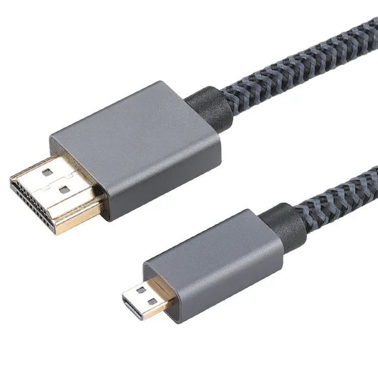 OEM Geflochtenes dünnes Micro-HDMI-Kabel 4K 60Hz Micro-HDMI-zu-HDMI-Kabel