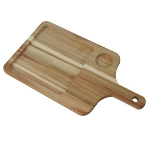 Bandeja de servir de madera de acacia, rectangular, de madera maciza, con asa, para uso en la cocina. - Product Image 5
