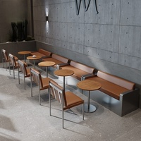 Tabouret de bar en acier inoxydable de style industriel Ensemble de tables et de chaises commerciales pour restaurant ou café de thé sur mesure