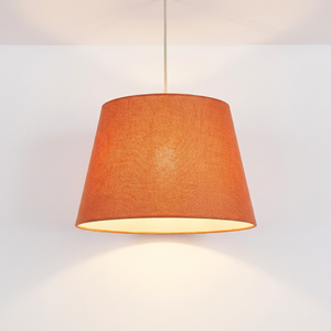 Pantalla de Lámpara Moderna Hecha a Mano de Tela de Lino Naranja para Interiores, Venta al por Mayor - Product Image 1