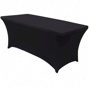 Quick Traditional Portable Event <b>Table</b> Cloth Party Stretch Fit Logo Red Spandex Fabric Digital Printed for 6Ft Rectangular - Product Image 4