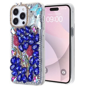 Funda de Teléfono Móvil KINGSOUL de Lujo con Diseño de Diamantes Completos en TPU+PC+Vidrio, Antigolpes, con Anillo Magnético para Samsung y iPhone - Product Image 5