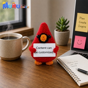 Oiseau cardinal en crochet fait main, cadeau commémoratif pour le deuil (perte de maman, <span class=keywords><strong>papa</strong></span>), souvenir personnalisé, vente en gros - Product Image 2