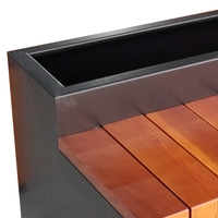 Banc d'extérieur en bois de style moderne avec jardinière pour centre commercial, loisirs ou jardin, utilisé comme chaise de bancs de fleurs