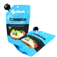 Sachets en plastique personnalisés pour condiments de qualité alimentaire Sachet d'emballage pour sauce au beurre d'arachide au ketchup Pochette à bec debout pour pâte de tomate