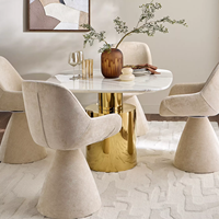 Fauteuil de salon moderne à base pivotante, rembourré, élégant, en tissu doux, pour salon, chambre à coucher, hôtel