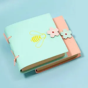 Carnet de notes A5 personnalisé fait main en cuir PU gaufré abeille, couverture rigide, reliure spirale à fils, carnet de croquis à feuilles mobiles - Product Image 5