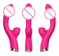 Vibrator für Frauen 2-in-1 Leckmaschine Klitoris-Stimulator G-Punkt Leistungsstarker Dildo-Stab Weiblicher Klitoris-Sauger Erotik-Spielzeug für Erwachsene