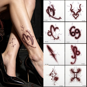 Pegatina de Tatuaje Gótico Sagitario WF 0008, Arte Corporal Temporal, Símbolo del Zodíaco Oscuro, Impresión Digital en Película PET - Product Image 4