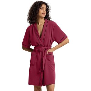 Bata de mujer de punto gofrado, manga corta, ligera, estilo kimono con bolsillos, para spa, verano y uso doméstico - Product Image 4