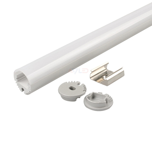 Rond 20*14Mm personnalisation 6063 T5 alliage anodisé LED profilé en aluminium Profilé en aluminium d'extrusion de diffuseur Pmma monté en surface - Product Image 1