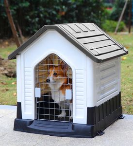 Luxe grote buiten hondenhok waterdicht luchtig modern design met dierlijk driehoekig patroon kleine maat ijzer materiaal huisdierleverancier - Product Image 2