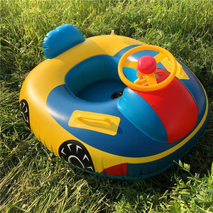 Anneau de natation gonflable en forme de volant de voiture, 80x65cm, motif de dessin animé, jouet aquatique pour enfant - Product Image 1