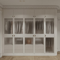 Meubles de chambre à coucher minimalistes de luxe YK Portes de penderie en bois bicolore Conceptions pliantes convertibles pour ateliers Chambres à coucher