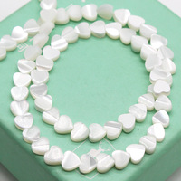 Perles de nacre naturelle en forme de cœur de 6 mm pour le bricolage, vente en gros de perles de nacre naturelle pour la fabrication de boucles d'oreilles