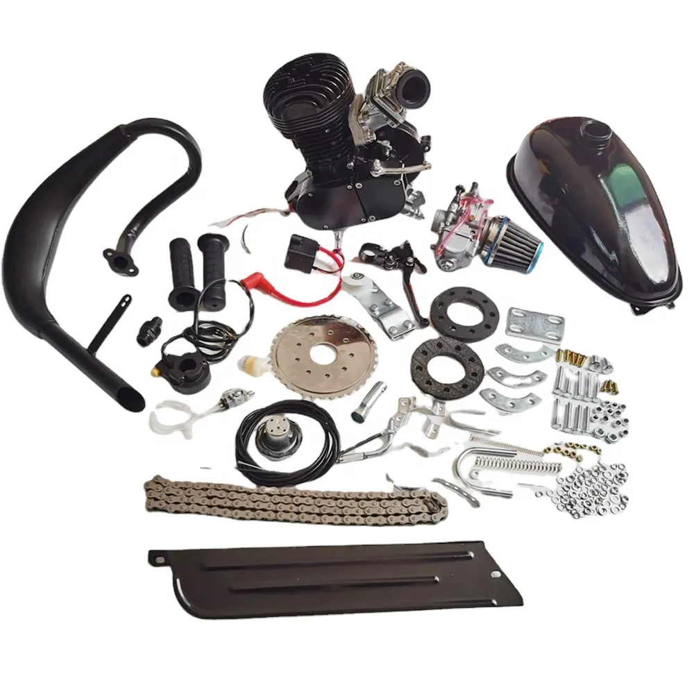 ESUM Black Cat High Performance 2 Stroke 100CC Bicycle Engine Kit With Window Piston For Petrol Gas Chopper Bike Bicimotor