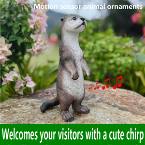 Oggetti artigianali di leone marino in resina con sensore di movimento decorazione esterna decorazione da giardino statua ornamenti da giardino in resina artigianato - Product Image 2