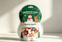 Sacs d'emballage de bonbons de Noël découpés à la forme, refermables avec fermeture éclair, pochettes festives personnalisées en aluminium imprimé