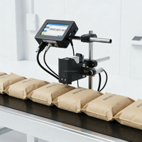 Nouvelle imprimante jet d'encre automatique TIJ 12,7 mm, machine de codage thermique haute vitesse 40 m/min pour date d'expiration sur cartons, canettes et bouteilles