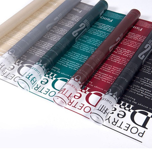 Fábrica Shinewrap Venta al por mayor de papel de regalo de flores de película mate con texto <span class=keywords><strong>en</strong></span> inglés papel de embalaje de floristería elegante papel translúcido - Product Image 2