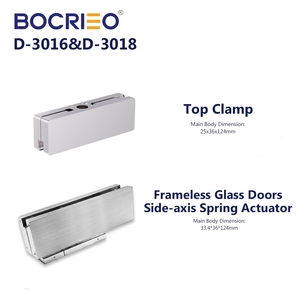 Charnières à <span class=keywords><strong>ressort</strong></span> <span class=keywords><strong>de</strong></span> sol modernes BOCRIEO pour hôtels, <span class=keywords><strong>avec</strong></span> <span class=keywords><strong>fermeture</strong></span> bidirectionnelle, pour portes en verre sans cadre <span class=keywords><strong>de</strong></span> 8 à 12 mm, capacité <span class=keywords><strong>de</strong></span> 80 à 120 kg - Product Image 1