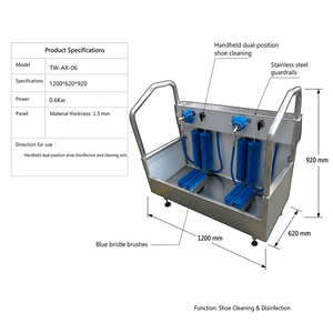 Máquina Profesional para Lavar Botas con Boquillas <span class=keywords><strong>de</strong></span> Pulverización <span class=keywords><strong>de</strong></span> Agua y Potencia <span class=keywords><strong>de</strong></span> 0.6kW para Control <span class=keywords><strong>de</strong></span> Higiene en Laboratorios y Fábricas - Product Image 5