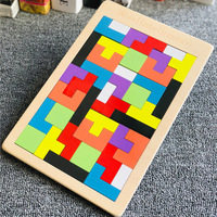 Cubes russes en bois, puzzle |   Blocs de construction pour l'apprentissage précoce |   Jeux de table éducatifs et jouets en bois Montessori