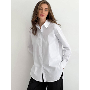 Simple Casual Long Sleeve Women Blouses and <strong>Shirts</strong> Button up Solid Color <strong>White</strong> <strong>Shirt</strong> Tops for Women - Product Image 1