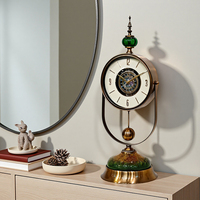 Horloge de bureau mécanique de luxe Armens, nouveau design, style shabby chic, en métal, avec pendule à aiguilles, rétroéclairage et calendrier
