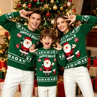 Pulls de Noël assortis pour la famille, en stock et à prix réduit |   Vêtements en tricot pour les vacances parent-enfant |   Pull de Noël Père Noël en gros
