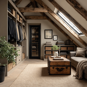 Cabina Armadio Moderna con Isola Centrale, Cassetti e Scaffali Aperti per Progetti di Camere da Letto Personalizzate - Product Image 1
