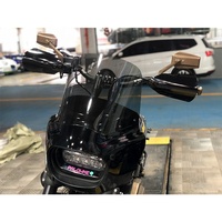 Protège-mains de moto Cyclops DS Style HD pour Touring Softail XL Sportster 883 Dyna - Verre trempé et acier inoxydable 304
